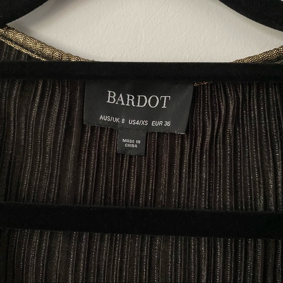 BARDOT Womens Gold Pleat Dress Size Au 8  BELISSA - Picture 3 of 3